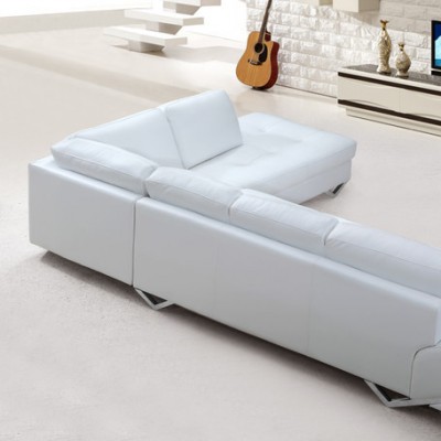 Living room luxury leather l shape sectional sofas