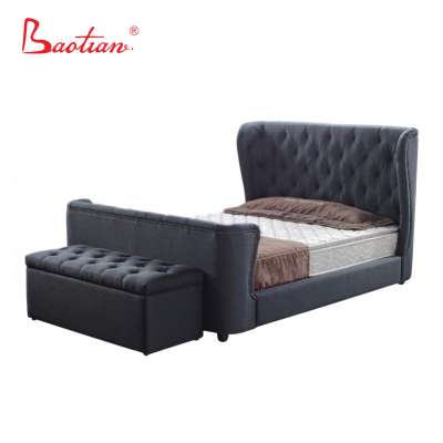 modern Luxury Bedroom Bed Design furniture with Storage and Ottoman