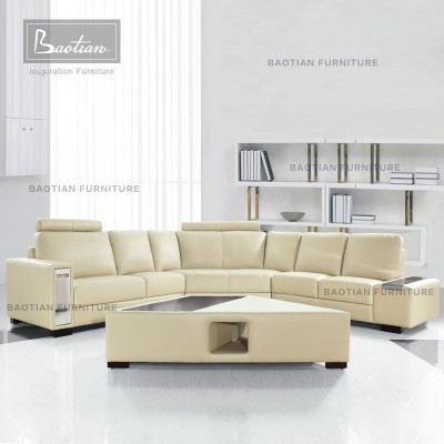 Baotian furniture home furniture leather contemporary 7 seater sectional sofa