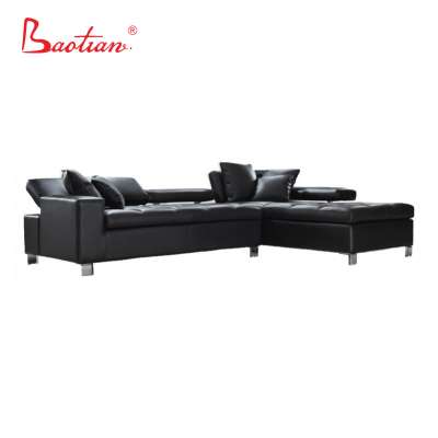 home furniture leather corner sofa with movable backrest