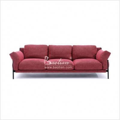 Modern fabric cotton sofa with feather seat cushions