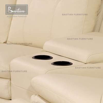 Living Room Furniture Set Genuine Leather Recliner Home Theatre Sofa