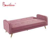 Foshan furniture simple style pink sofa cum bed