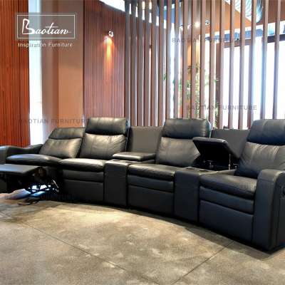 Modern living room leather recliner lazy boy sectional sofa