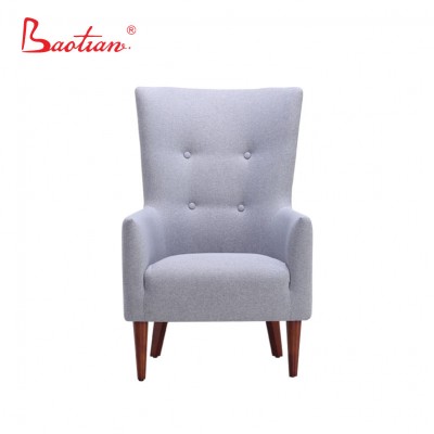 High back fabric armchair for British home for home