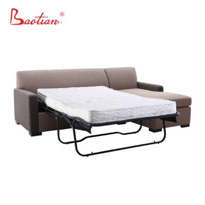 Modern bedroom furniture sectional fabric OVERNIGHT SLEEPER  sofa bed with pocket coil mattress