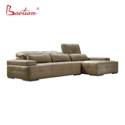 home furniture hot sell leather corner sofa adjustable backrest