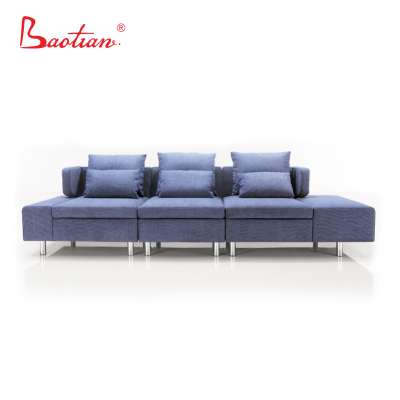 Modern blue colour cozy velvet sofa for living room