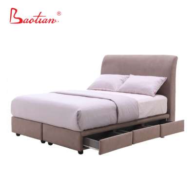 Space Saving Bedroom Furniture Modern Leather Bed with drawer