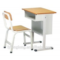 Metal frame wooden MDF board student chair with writing tables