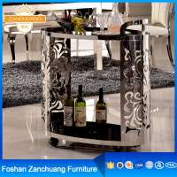 modern hotel room tempered glass dining serving cart