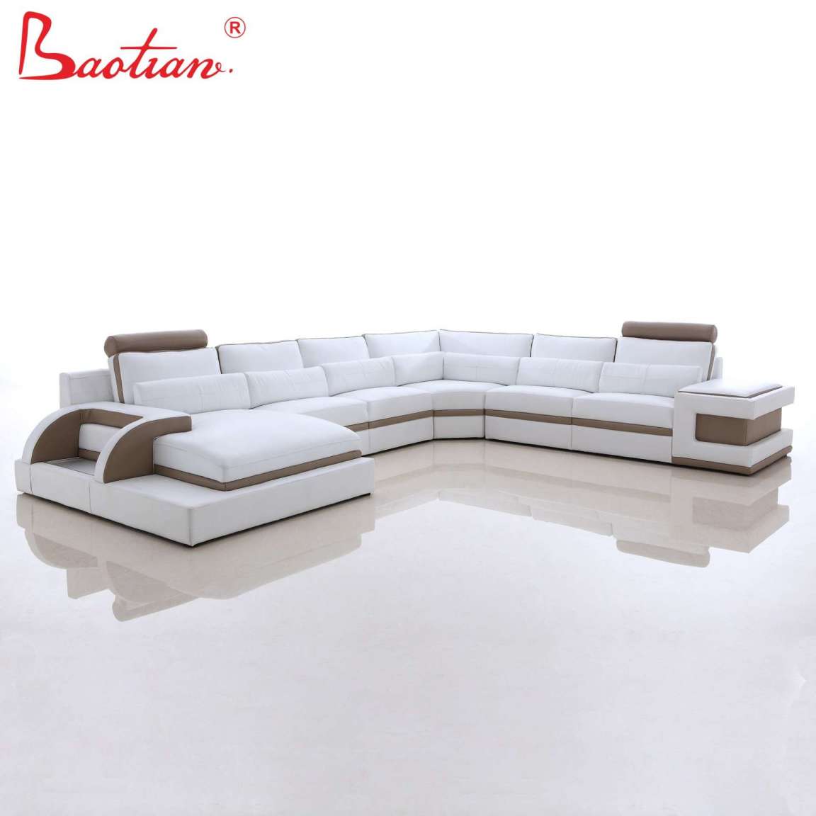 Leather couch sofa, modern furniture sofa set with beautiful LED lightsfor living room furniture